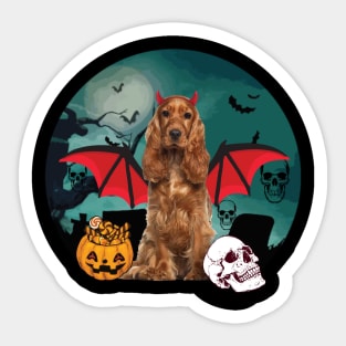 Happy Halloween Cocker Spaniel Dogs Halloween Gift Sticker